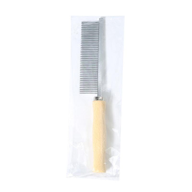 The Fur-Friendly Pet Grooming Wonder: The Purrfectly Smooth Wooden Handle Open-Knot Comb-2