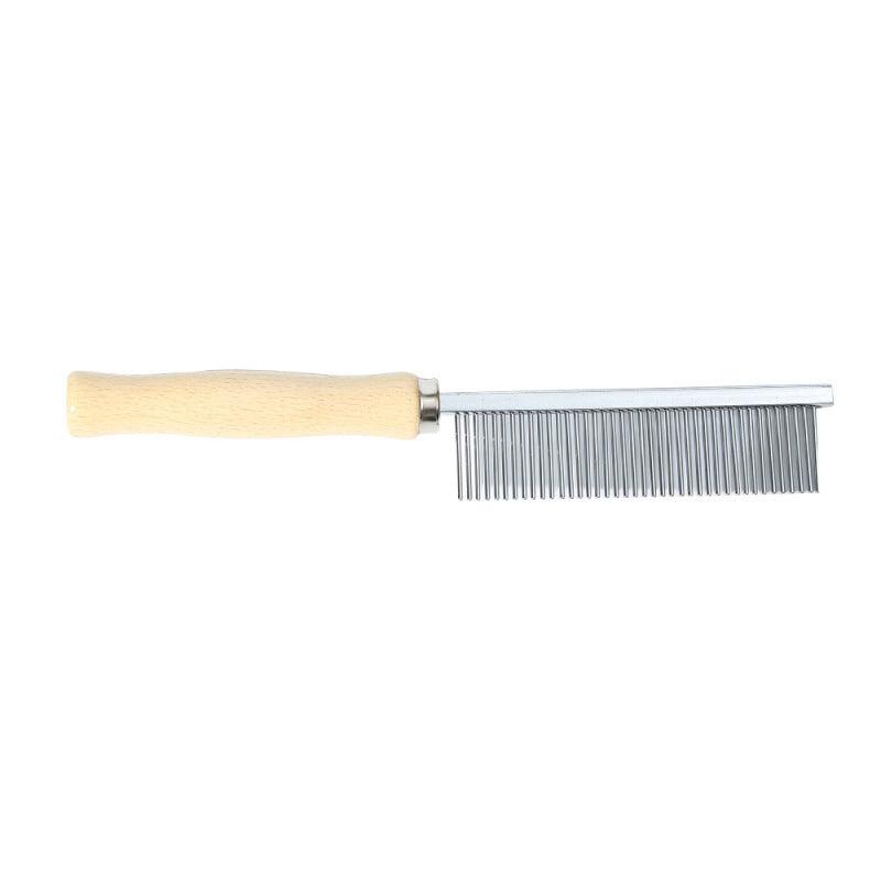 The Fur-Friendly Pet Grooming Wonder: The Purrfectly Smooth Wooden Handle Open-Knot Comb-1