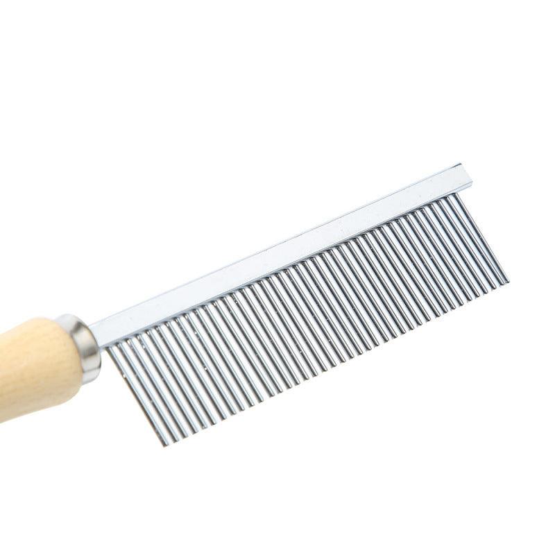 The Fur-Friendly Pet Grooming Wonder: The Purrfectly Smooth Wooden Handle Open-Knot Comb-3