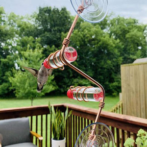 Copper Wire Hummingbird Feeder Kit: Handmade Garden Bird Feeder With Suction Cups-4