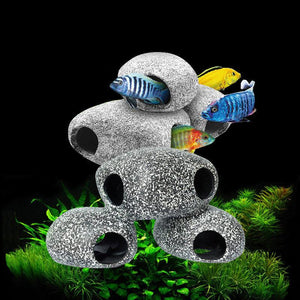 Cichlid Tin Aquarium Stone Decorations: Small, Medium, Large, And Extra-Large Sizes For Ponds, Shrimp Farms, And More-0