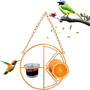 Outdoor Oasis Bird Haven: Vibrant Orange Bird Feeder And Water Station-0