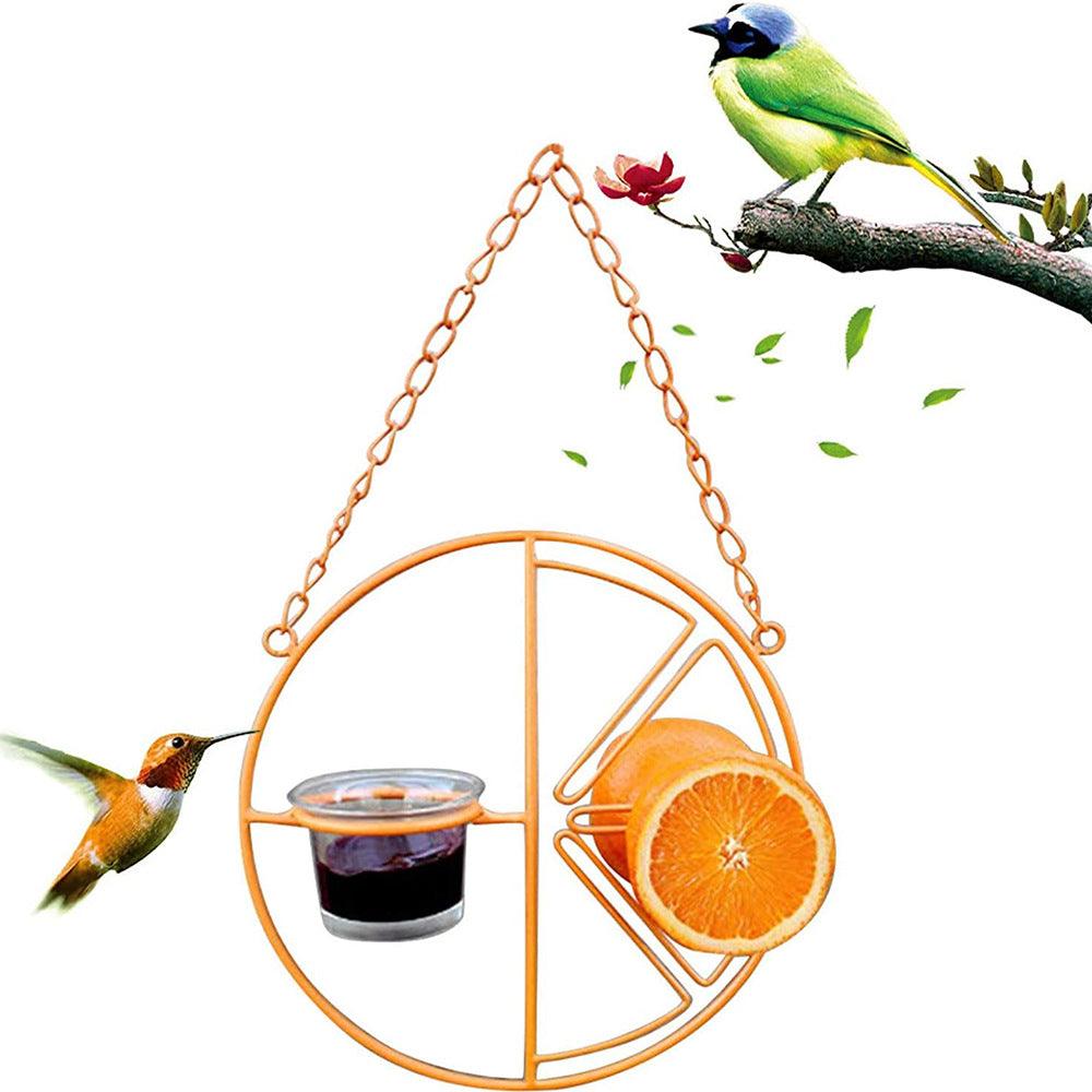 Outdoor Oasis Bird Haven: Vibrant Orange Bird Feeder And Water Station-5