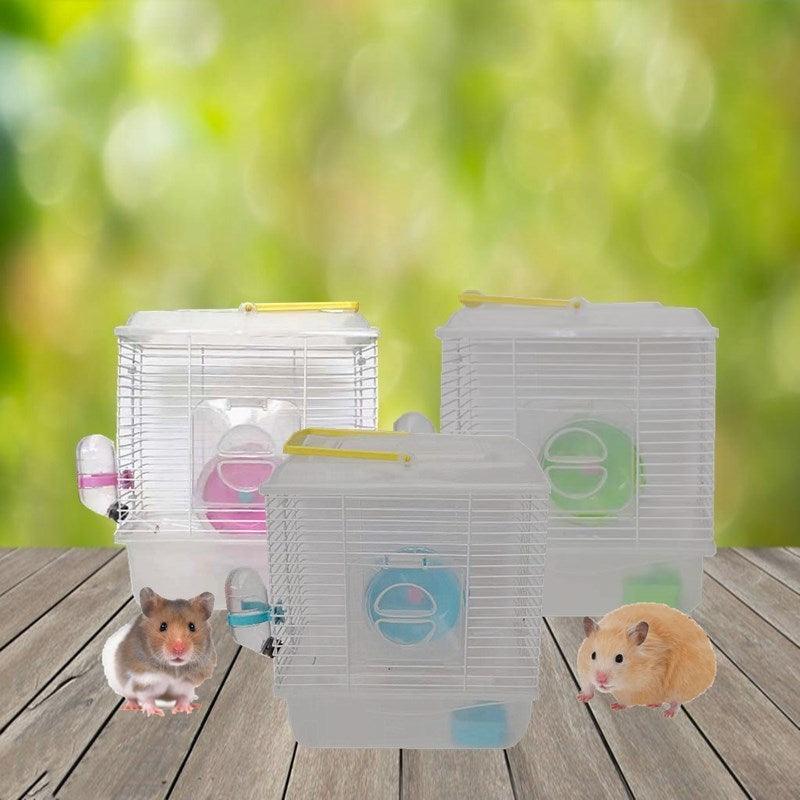 Golden Silk Bear Hamster Palace: Portable Cage With Heightened Plastic Cover And Transparent Crystal Small Garden-5