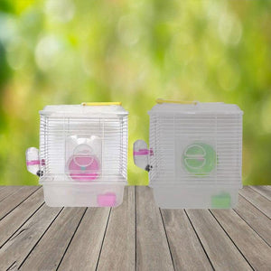 Golden Silk Bear Hamster Palace: Portable Cage With Heightened Plastic Cover And Transparent Crystal Small Garden-3