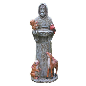 St. Francis And Animal Friends Resin Crafts Outdoor Garden Statue Bird Feeder-4