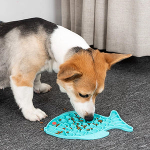 Fish Shape Silicone Bowl Dog Lick Mat Slow Feeding Food Bowl For Small Medium Dogs Puppy Cat Treat Feeder Dispenser Pet Supplies-0