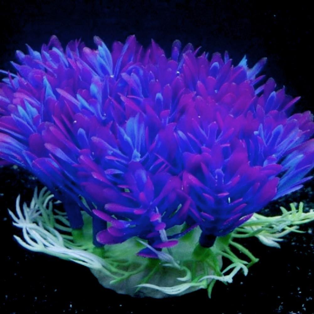 Vibrant Purple Round Grass Aquarium Decor-3