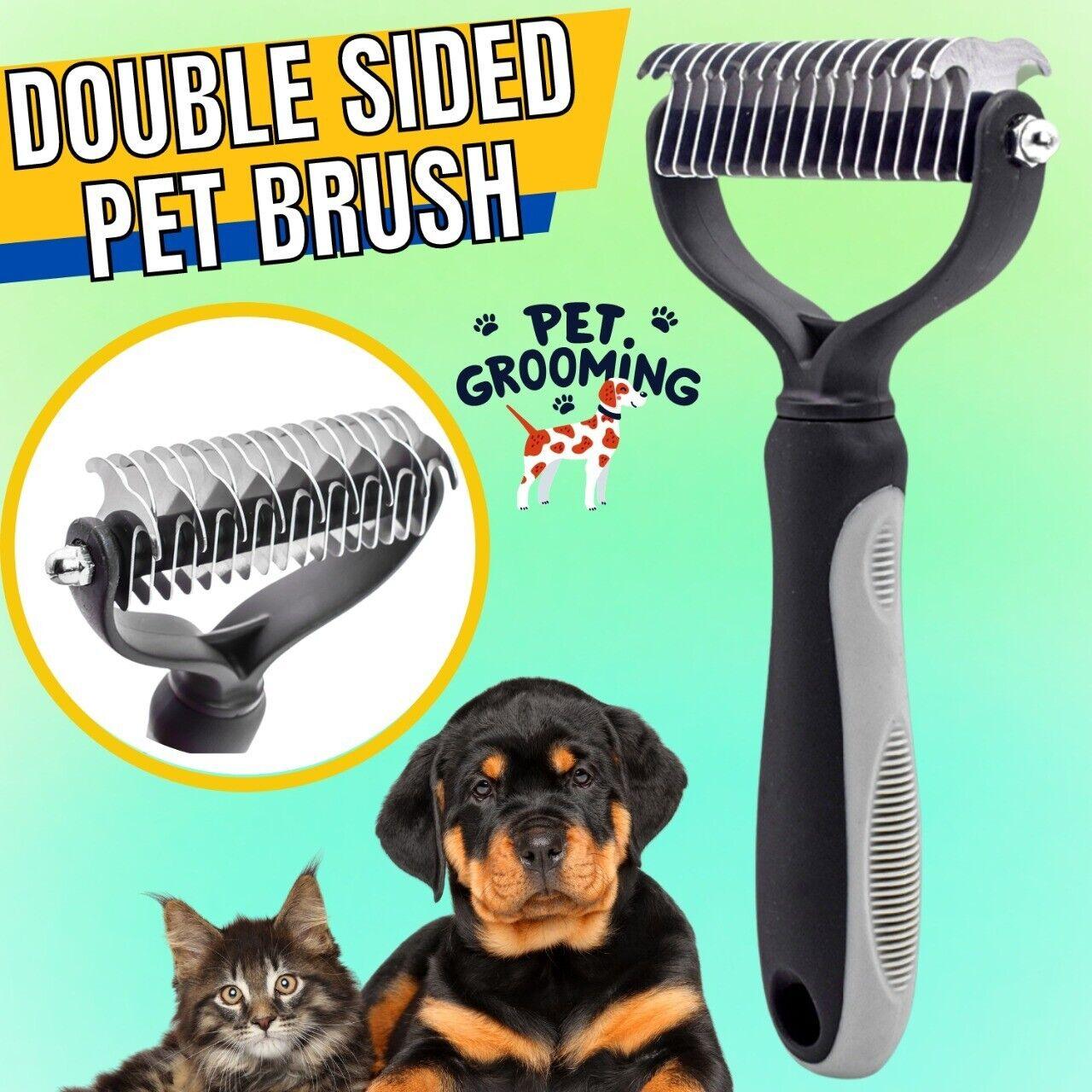 Professional Pet Grooming Tool 2 Sided Undercoat Dog Cat Shedding Comb Brush Pet-2