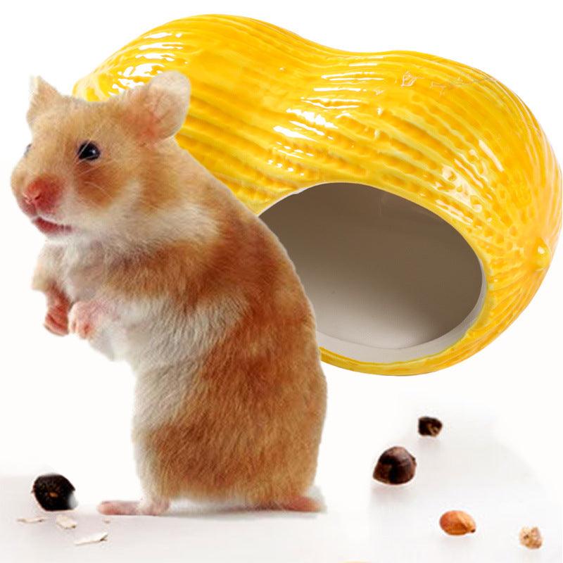 Cozy Nutshell Ceramic Hamster Nest-1