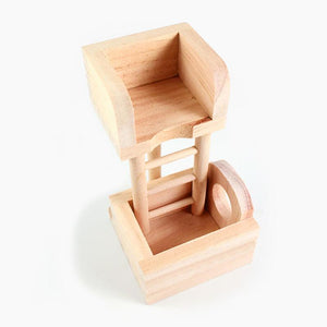 Wooden Hamster Lookout Tower - Small Pet Toy Stairs And Nest House Cage Villa Building Ladder-5