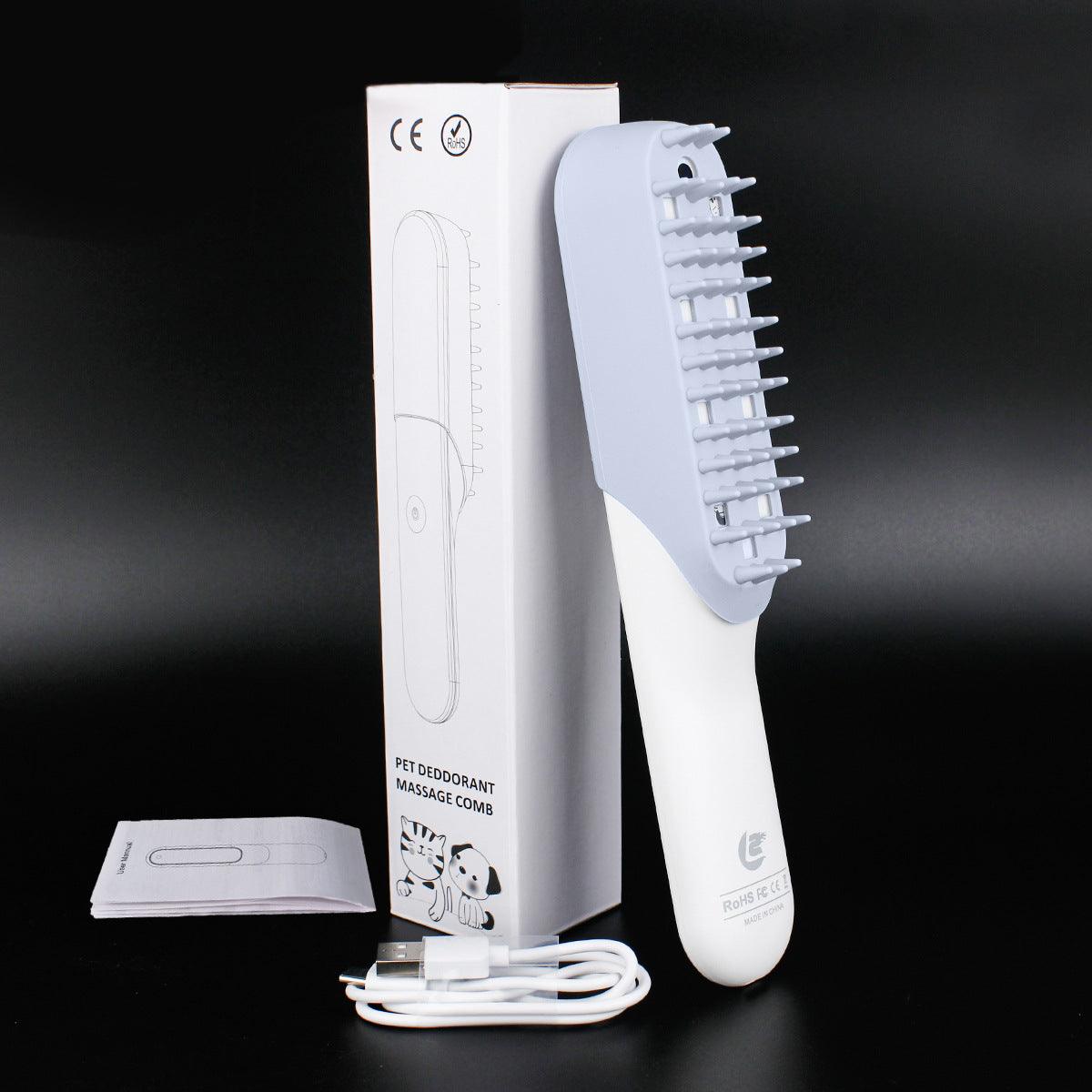 Pet Silicone Massage Brush Deodorant Sterilization Comb Handle Dog Grooming Shaving Massage Cleaning Comb Fur Remove Brush-3