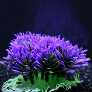 Vibrant Purple Round Grass Aquarium Decor-1