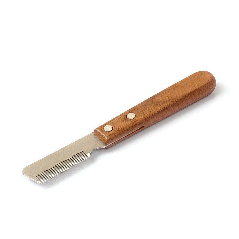 Pet Plucking Knife Comb Wooden Handle Terrier Dog Supplies Pet Shaving Knife Styling Grooming Comb-1