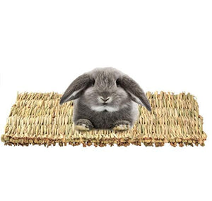 3 Pack Natural Wood Rabbit Bunny Mat Toy Bed For Small Animals Like Guinea Pig And Parrot - Durable And Cozy Straw Mat Set-2