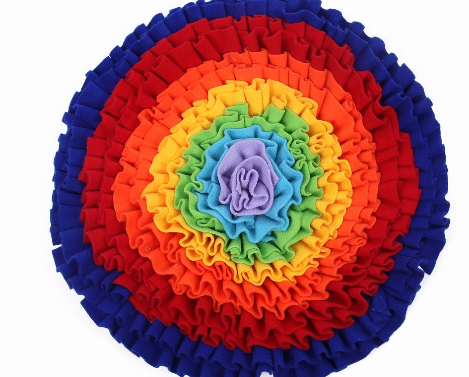 Pets Puzzle Toys Increase IQ Snuffle Mat-Rainbow Love-3