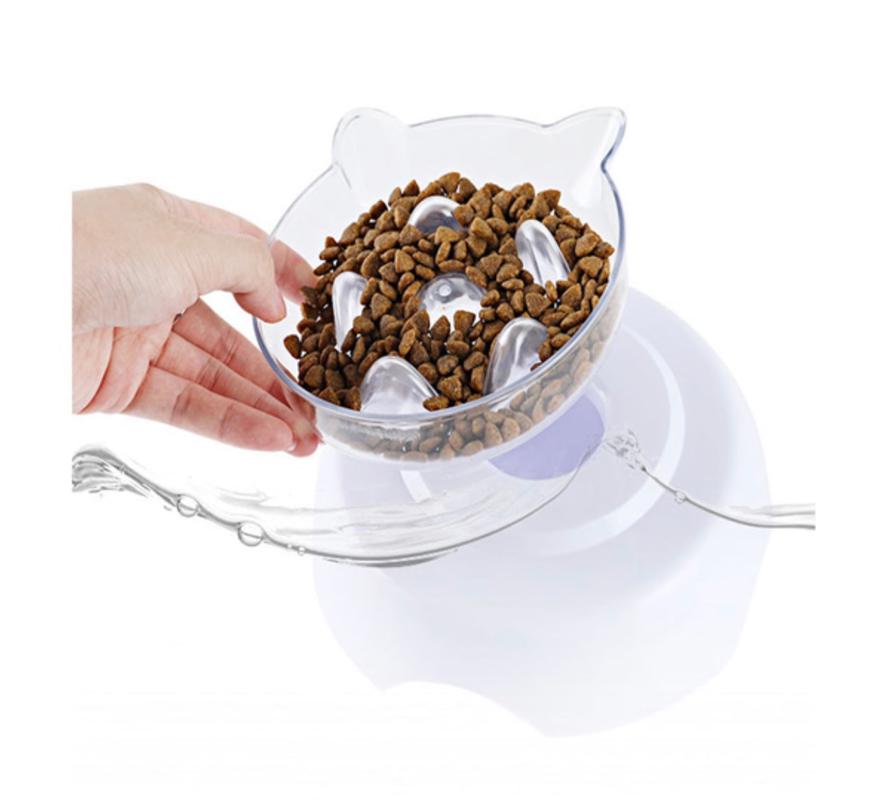 Orthopedic Cat Bowl & Slow Feeder 2-in-1 [Anti-Vomiting]-2