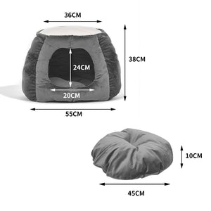 Cat Castle Igloo Round Nest Cave Grey L-2