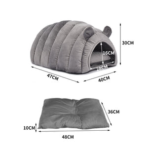 Comfy Cat Cave Igloo Round Nest Grey L-2