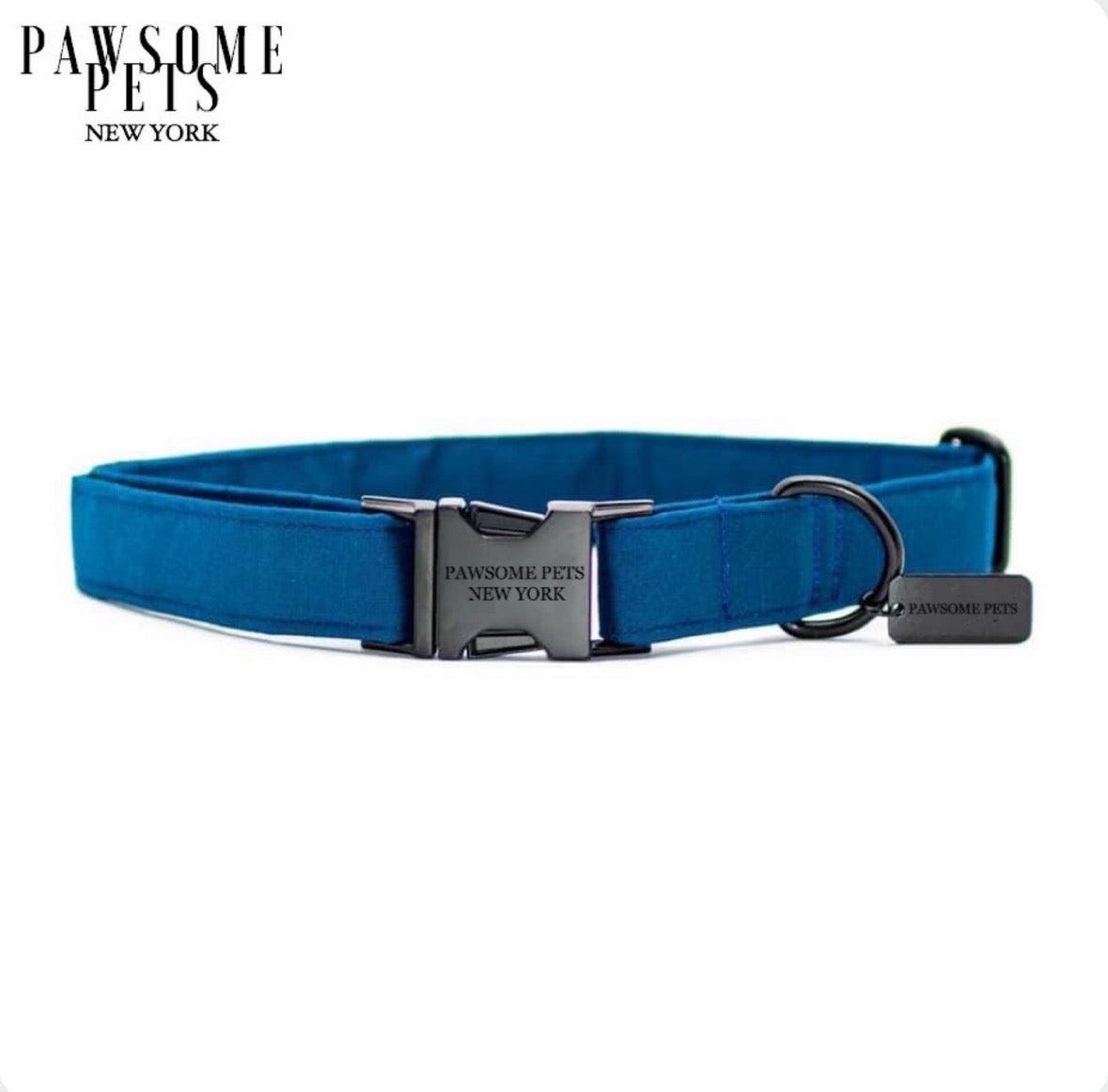 SMALL SIZE DOG & CAT COLLAR - BLUE VELVET-0