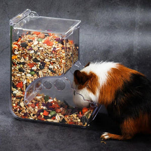 Transparent Plastic Hamster Feeder Food Box - Innovative Fixable Design-3