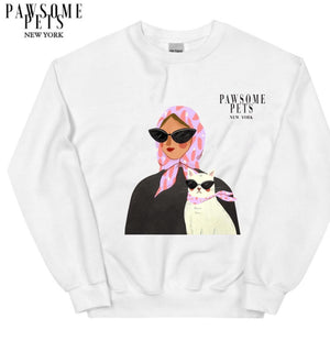 SWEATSHIRT - FASHION WITH CAT - PINK-0