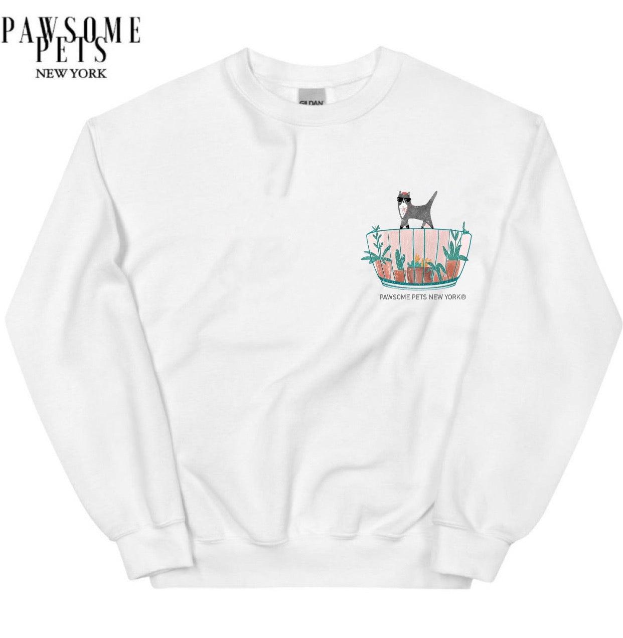 SWEATSHIRT - CAT WITH PLANTS(UPPER RIGHT)-0