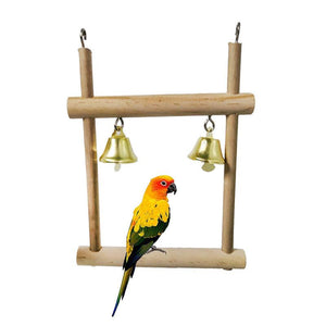 Rustic Wood Perch Stand For Birds-3