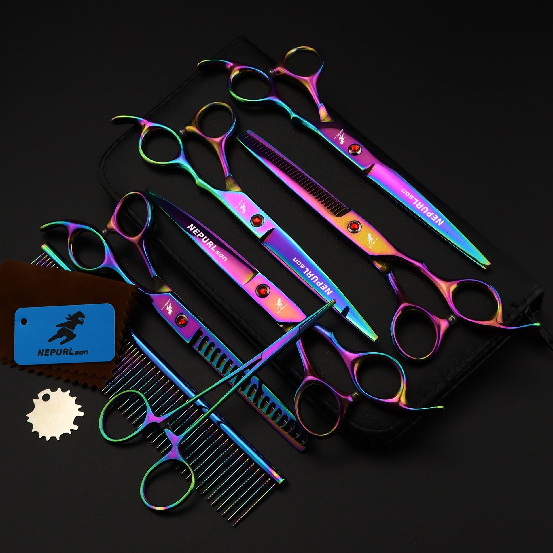 Electroplating Color 5 Pack Pet Grooming Scissors-0