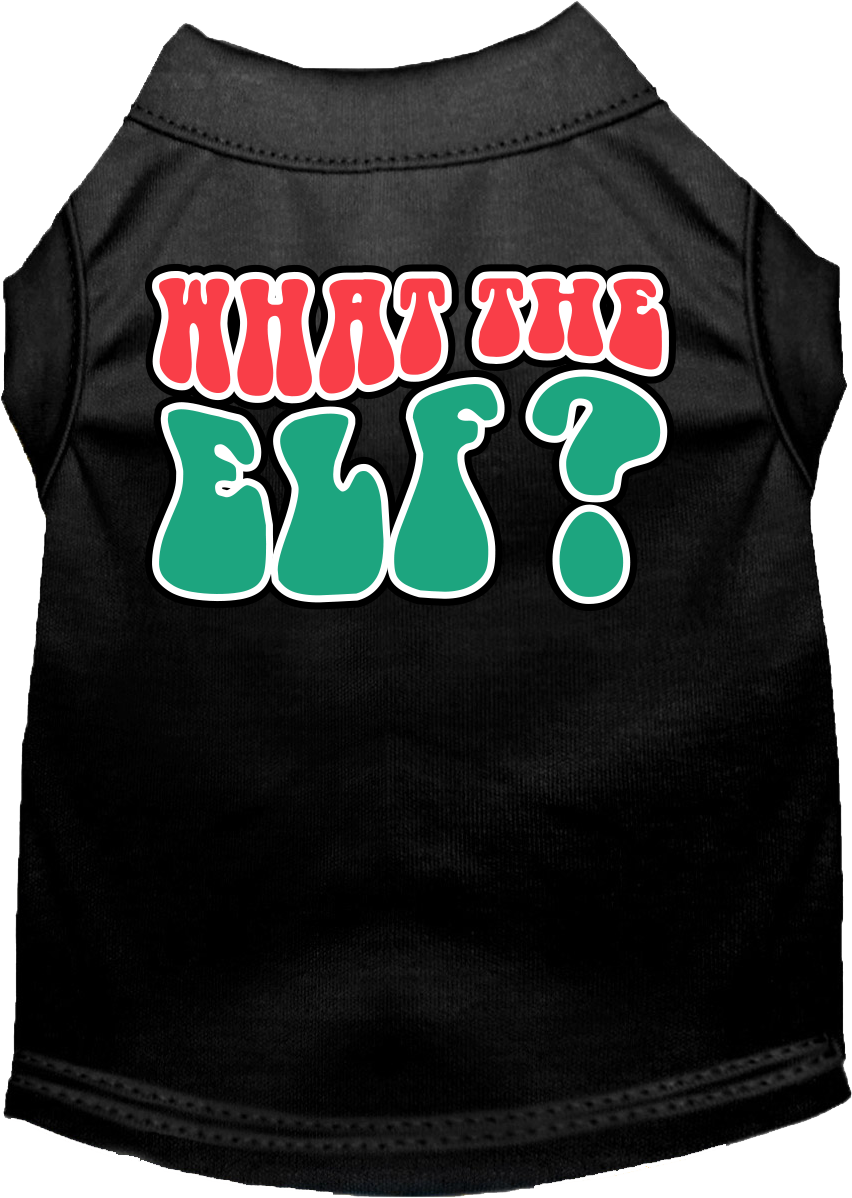 Christmas Pet Dog and Cat Shirt Screen Printed, "What The Elf"-14