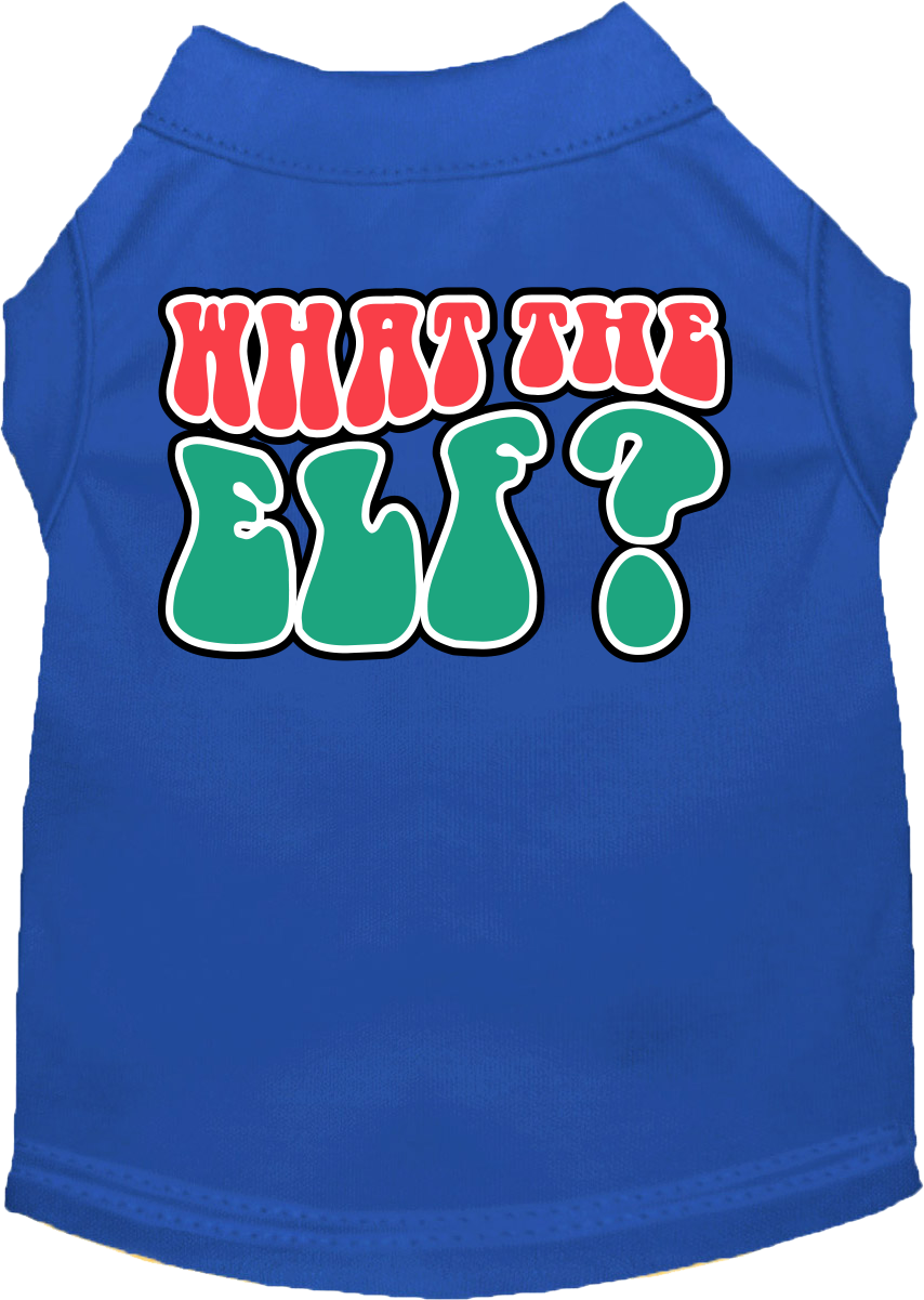 Christmas Pet Dog and Cat Shirt Screen Printed, "What The Elf"-6