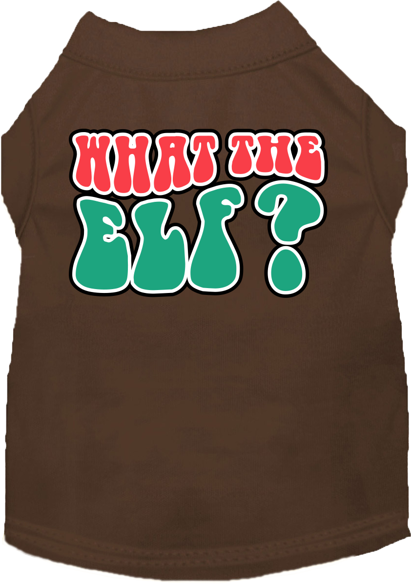 Christmas Pet Dog and Cat Shirt Screen Printed, "What The Elf"-8