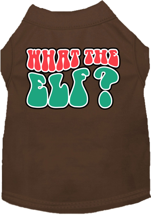 Christmas Pet Dog and Cat Shirt Screen Printed, "What The Elf"-8