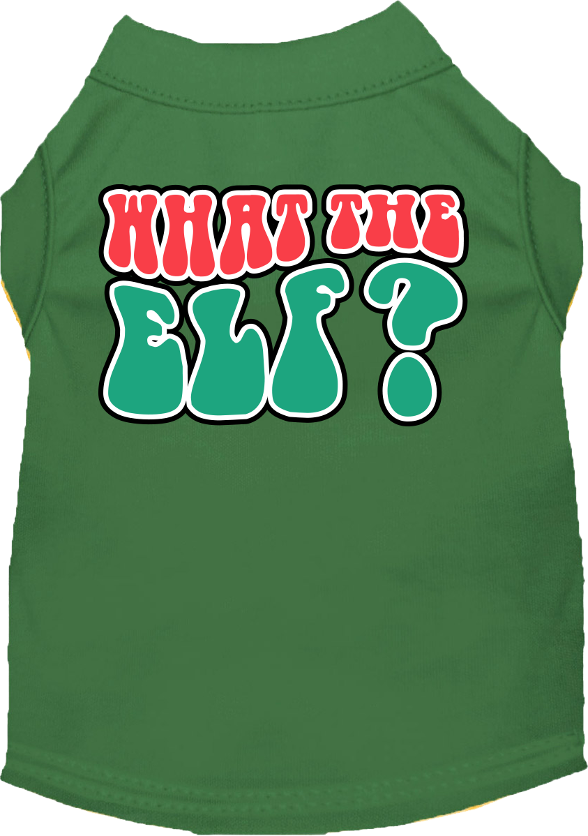 Christmas Pet Dog and Cat Shirt Screen Printed, "What The Elf"-9