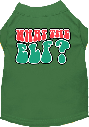 Christmas Pet Dog and Cat Shirt Screen Printed, "What The Elf"-9