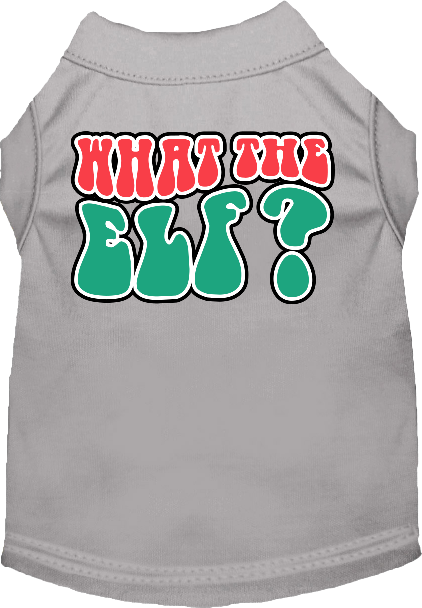 Christmas Pet Dog and Cat Shirt Screen Printed, "What The Elf"-10