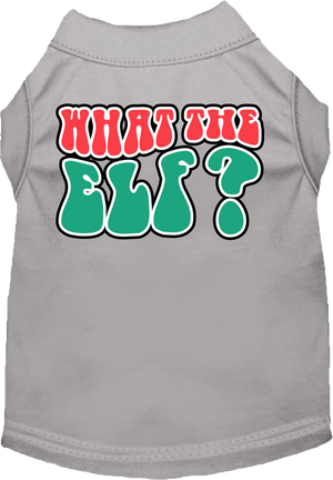 Christmas Pet Dog and Cat Shirt Screen Printed, "What The Elf"-10