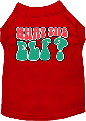 Christmas Pet Dog and Cat Shirt Screen Printed, "What The Elf"-12