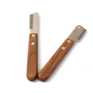 Pet Plucking Knife Comb Wooden Handle Terrier Dog Supplies Pet Shaving Knife Styling Grooming Comb-3