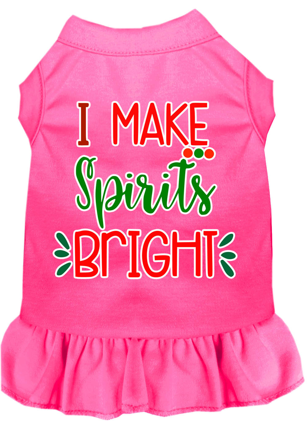 Christmas Pet Dog & Cat Dress Screen Printed, "I Make Spirits Bright"-6