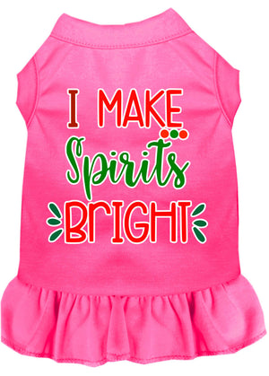 Christmas Pet Dog & Cat Dress Screen Printed, "I Make Spirits Bright"-6