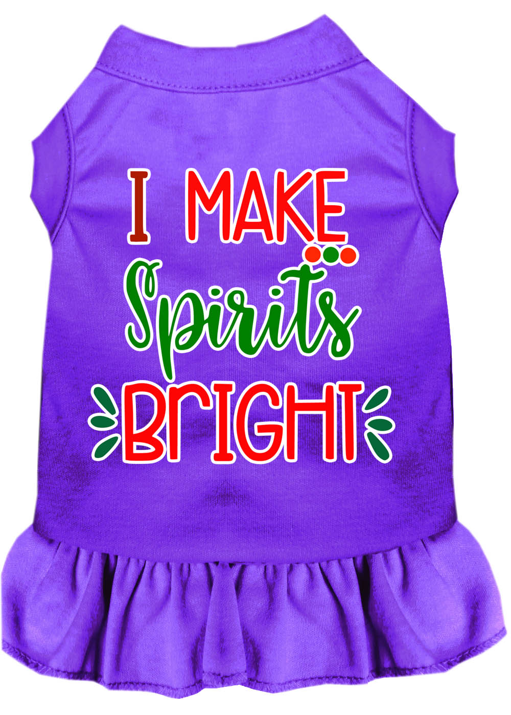 Christmas Pet Dog & Cat Dress Screen Printed, "I Make Spirits Bright"-8