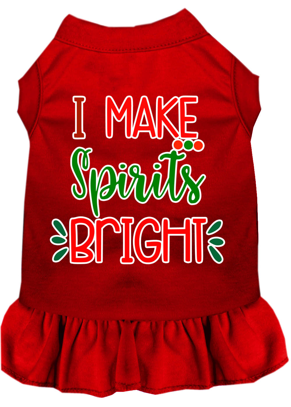 Christmas Pet Dog & Cat Dress Screen Printed, "I Make Spirits Bright"-9