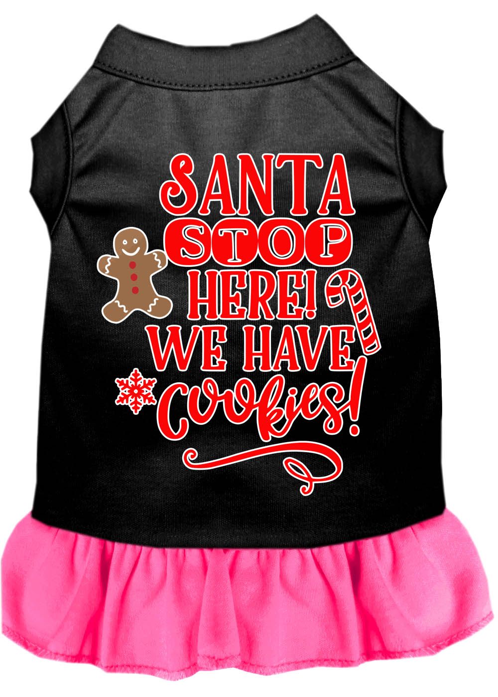 Christmas Pet Dog & Cat Dress Screen Printed, "Santa Stop Here, We Have Cookies"-9