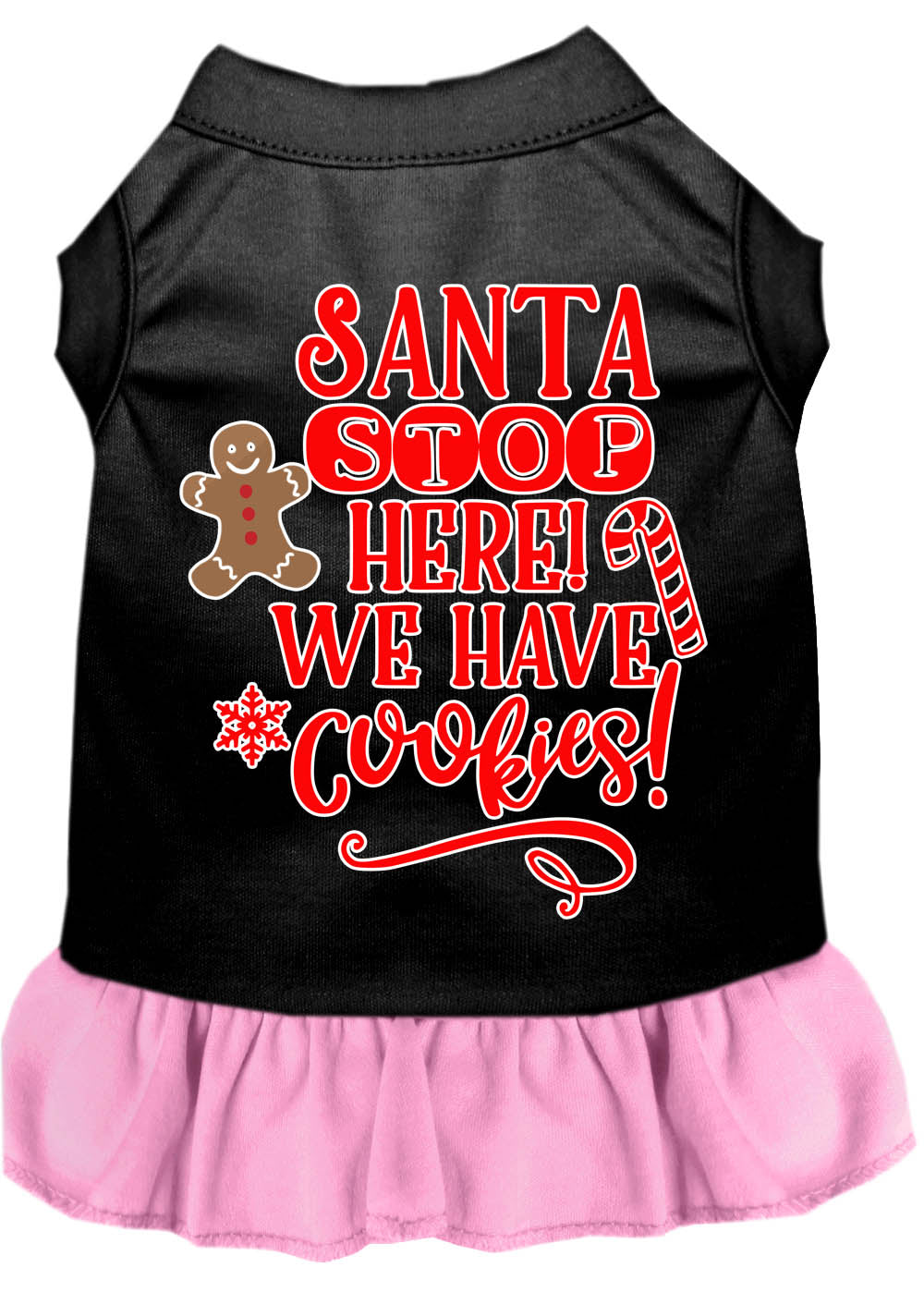 Christmas Pet Dog & Cat Dress Screen Printed, "Santa Stop Here, We Have Cookies"-11