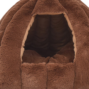 Cat Castle Igloo Round Nest Cave Brown-3