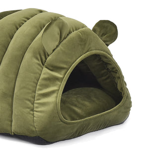 Comfy Cat Cave Igloo Round Nest Green L-4