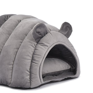 Comfy Cat Cave Igloo Round Nest Grey L-4