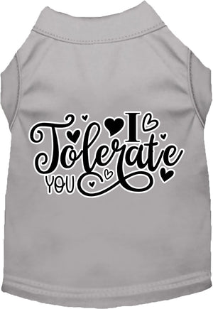 Adorable Cat or Dog Shirt for Pets "I Tolerate You"-7