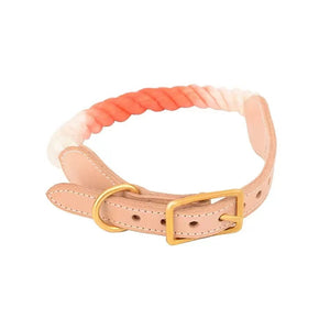 Luxe Royal Leather Rope Collar - Pumpkin-0